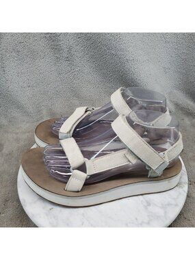 Teva Shoes Womens Size 8 Midform Universal White Leather Sandals